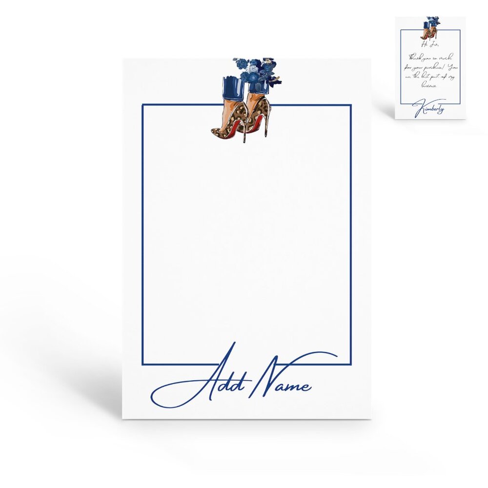 Reseller Supply: Fashionista Customer Thank You Cards - Blank Inserts